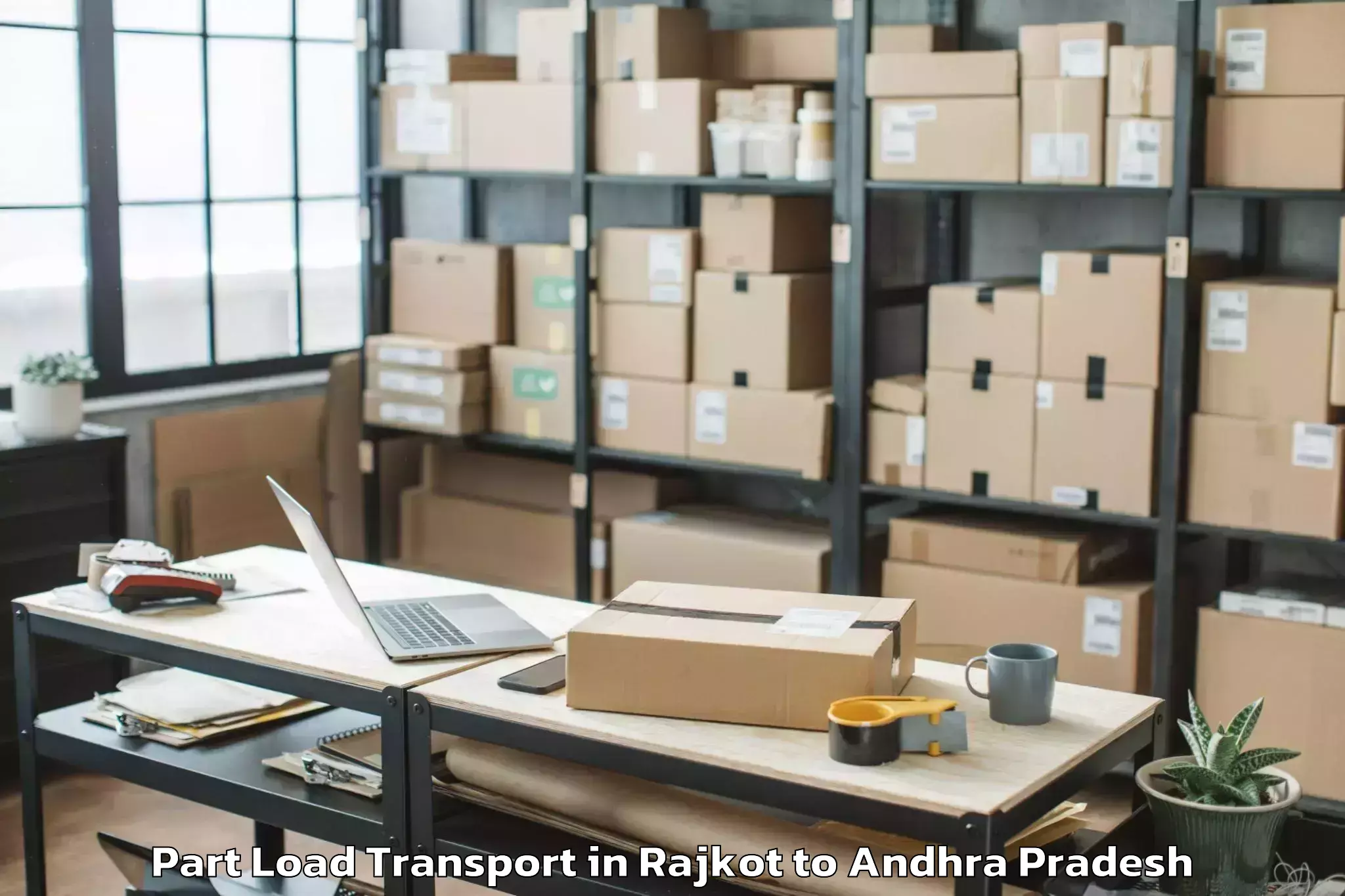 Expert Rajkot to Vadlamudi Part Load Transport